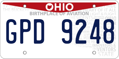 OH license plate GPD9248