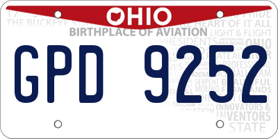 OH license plate GPD9252