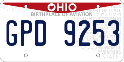OH license plate GPD9253