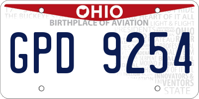 OH license plate GPD9254