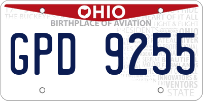 OH license plate GPD9255