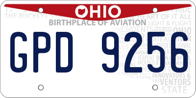 OH license plate GPD9256