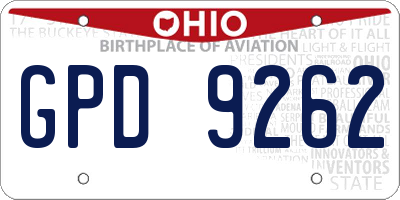 OH license plate GPD9262