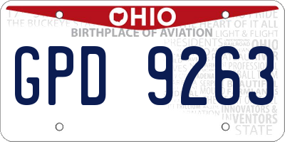 OH license plate GPD9263