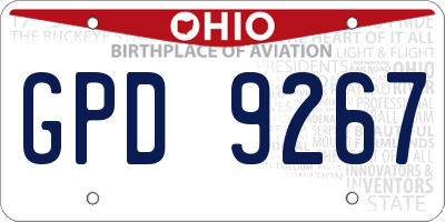 OH license plate GPD9267