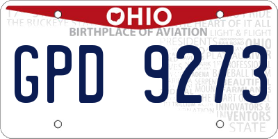 OH license plate GPD9273