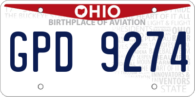 OH license plate GPD9274