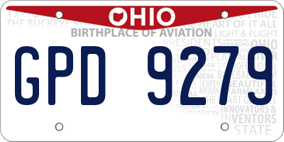 OH license plate GPD9279