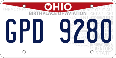OH license plate GPD9280