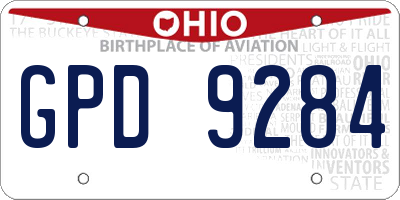 OH license plate GPD9284