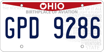OH license plate GPD9286