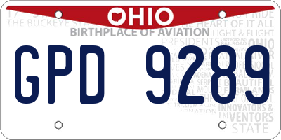 OH license plate GPD9289