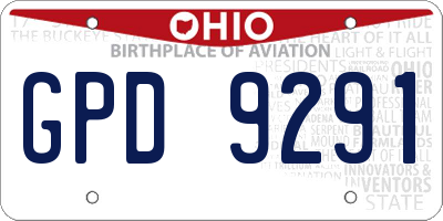 OH license plate GPD9291