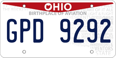 OH license plate GPD9292