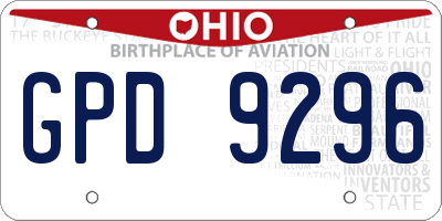 OH license plate GPD9296