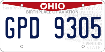 OH license plate GPD9305