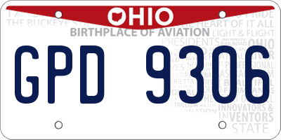 OH license plate GPD9306