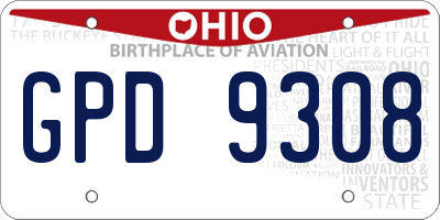 OH license plate GPD9308