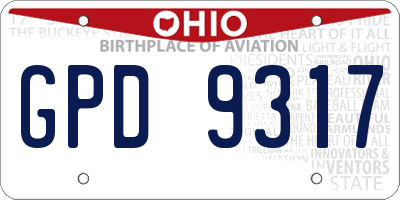 OH license plate GPD9317