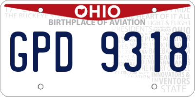 OH license plate GPD9318