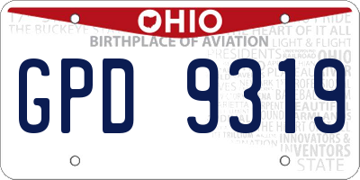 OH license plate GPD9319