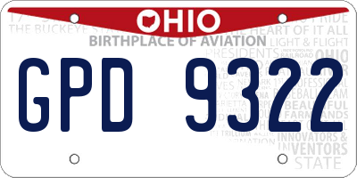 OH license plate GPD9322