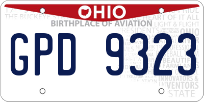 OH license plate GPD9323