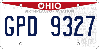 OH license plate GPD9327