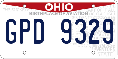OH license plate GPD9329