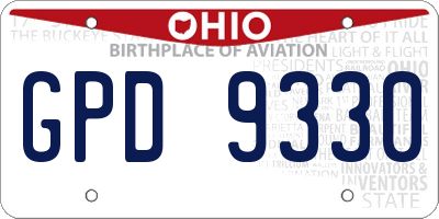 OH license plate GPD9330