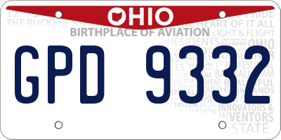 OH license plate GPD9332