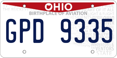 OH license plate GPD9335