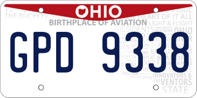 OH license plate GPD9338