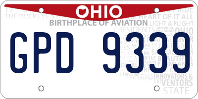 OH license plate GPD9339