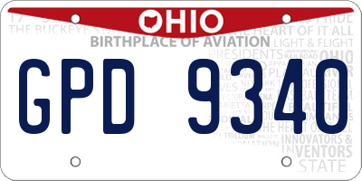 OH license plate GPD9340