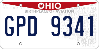 OH license plate GPD9341