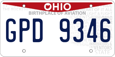 OH license plate GPD9346