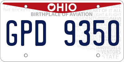 OH license plate GPD9350