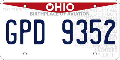 OH license plate GPD9352