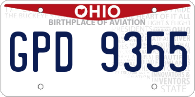 OH license plate GPD9355