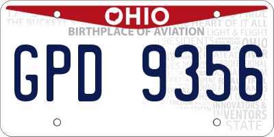 OH license plate GPD9356