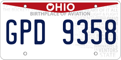 OH license plate GPD9358