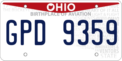 OH license plate GPD9359