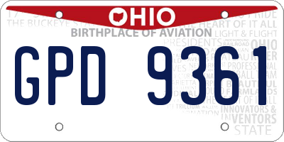 OH license plate GPD9361