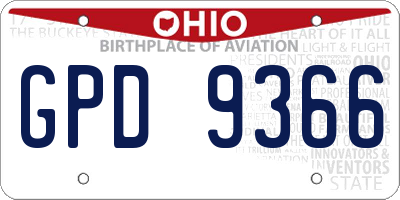 OH license plate GPD9366