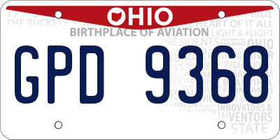 OH license plate GPD9368