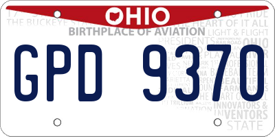 OH license plate GPD9370