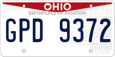 OH license plate GPD9372