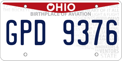 OH license plate GPD9376
