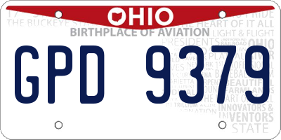 OH license plate GPD9379